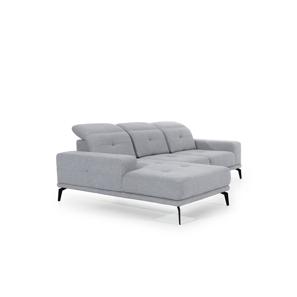 Corner sofa Eltorrenso L, Paros 06, gray, H98x265x53cm