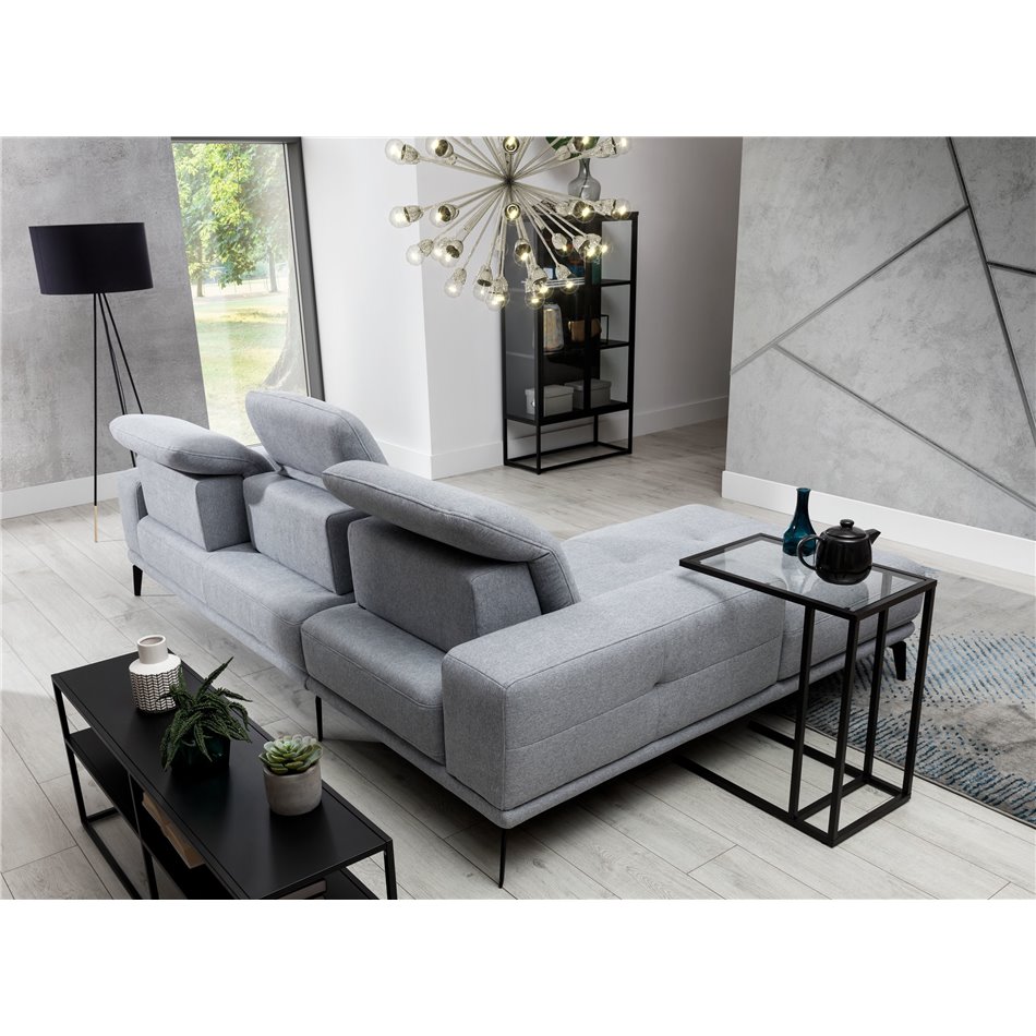 Corner sofa Eltorrenso L, Paros 06, gray, H98x265x53cm