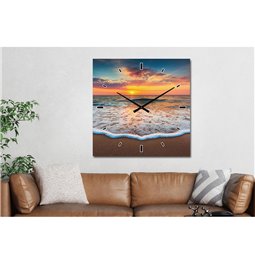 Настенные часы - картина Waves on the beach, 60x60cm