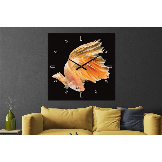 Painting wall clock Golden fish, 60x60cm