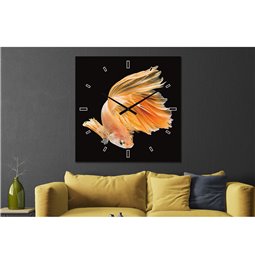 Настенные часы - картина Golden fish, 60x60cm