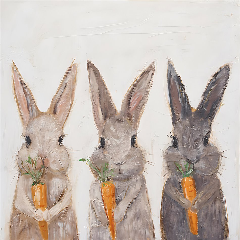 Картина Three Rabbits, 60x60cm