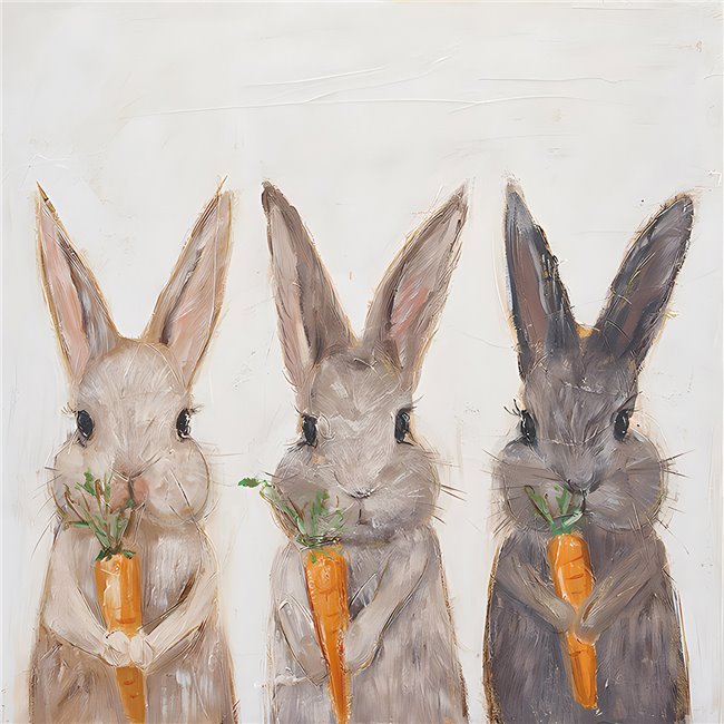 Картина Three Rabbits, 60x60cm