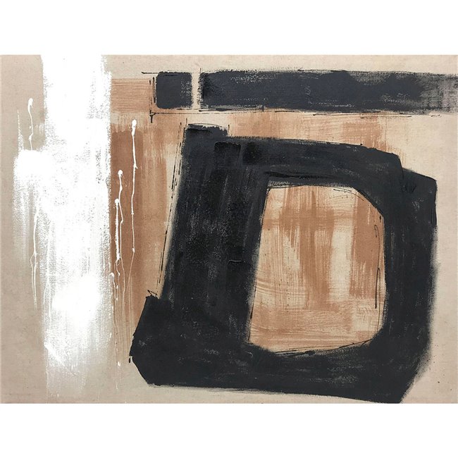 Hand painted canvas Interpretation of brown/black/wh