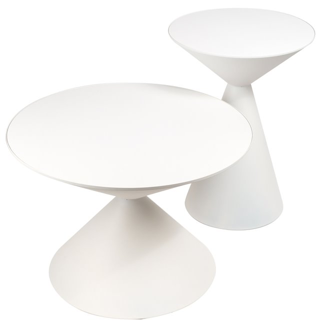 Coffee table set Jarny, 2 pcs., metal, D60xH42, D40xH55cm