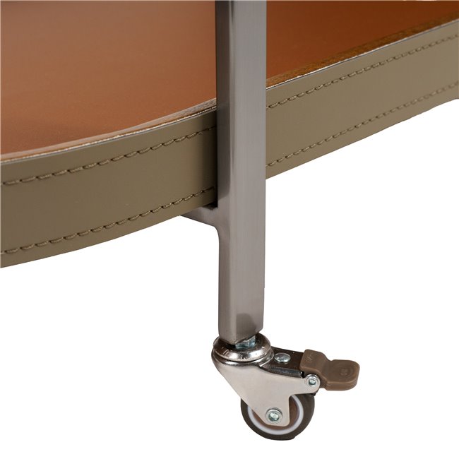 Журнальный столик Jasika, металл/дерево/кожа, H50x78x35см