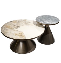 Coffee table Waldev, 2 set, D83xH40 D50xH50cm