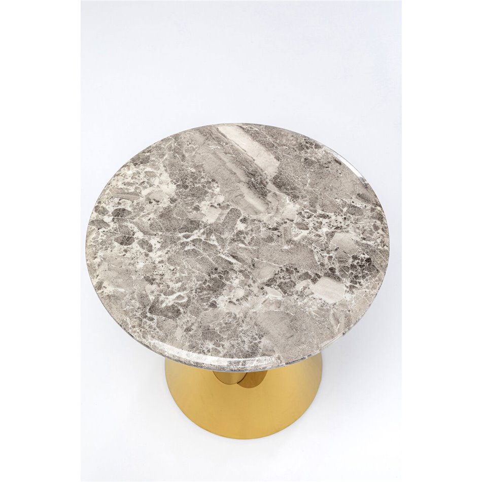 Side table Rita, gold color, H53xD50cm