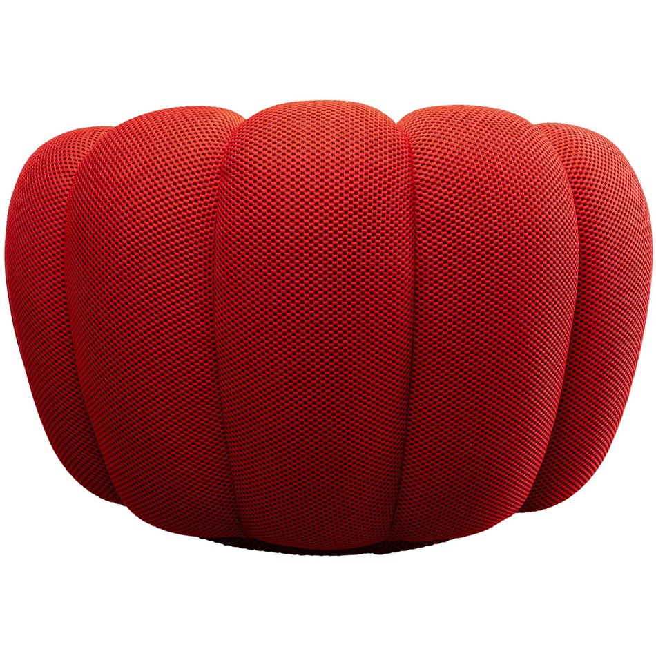 Swivel armchair Peppo Bloom, red, H66xD94cm, seat height 40cm