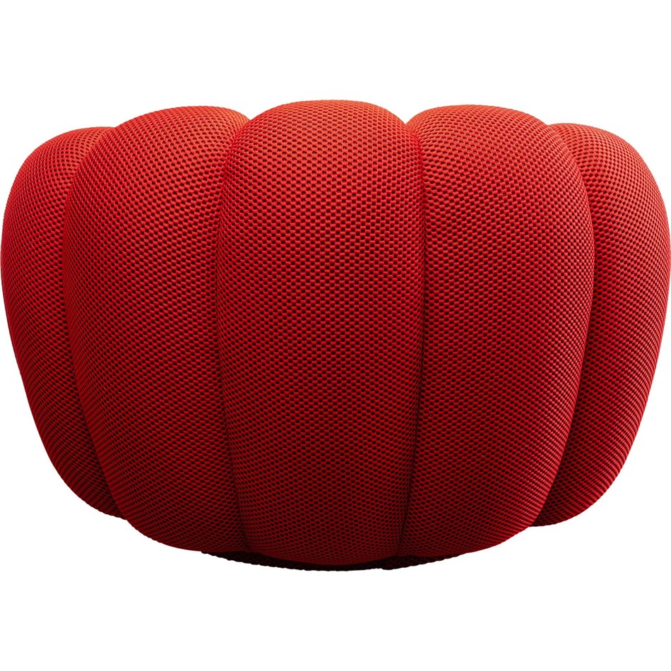 Swivel armchair Peppo Bloom, red, H66xD94cm, seat height 40cm