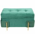 Pouf with storage Calavena L, green velvet, H44x83x43cm