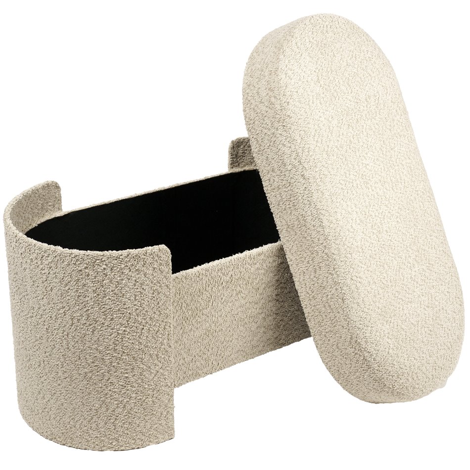 Bench with storage box Caldelar L, beige, H47x84x41cm