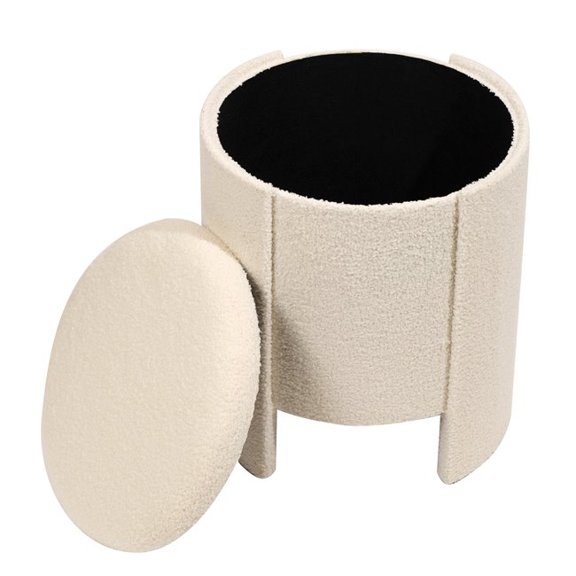 Pouf with storage Caldera L, beige, with storage, H47xD41cm