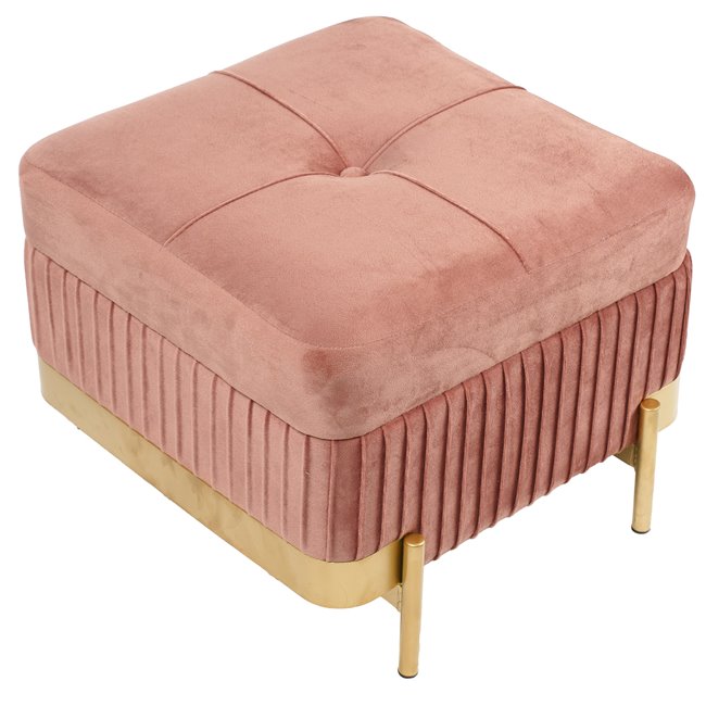 Pouf with storage Calanna S, mauve, velvet, H32x40x40cm