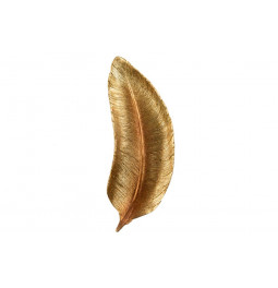 Sienas dekors Leaf, zelta krāsa, 20x8.5x3cm