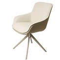 Dining chair Settle 90/24, retrun swivel, light brown/cream color, H85x63x58cm, seat height 51cm