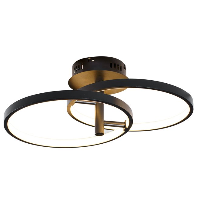 Griestu lampa Mo 2C, melna, H17x56.5x30cm, LED 24W, 3000K, 1320lm