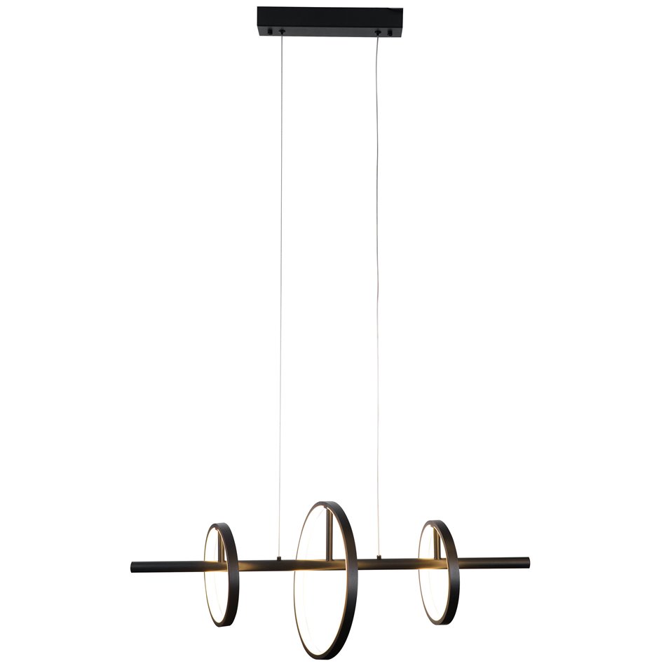 Pendant lamp Mo 3P, black, H36-130x79x30cm, LED 42W, 3000K