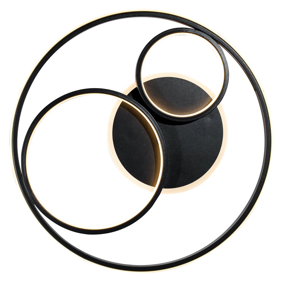 Ceiling lamp Moi 1, black/white, H7cm D50cm, LED 40W, 3000K