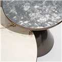 Набор журнальных столиков Waldev, 2 шт., спеченный камень/металл, D83см H40, D50см H50см