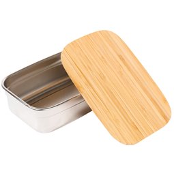 Lunch Box with bamboo/stanless steel 0.8L, H5.5x18x12cm