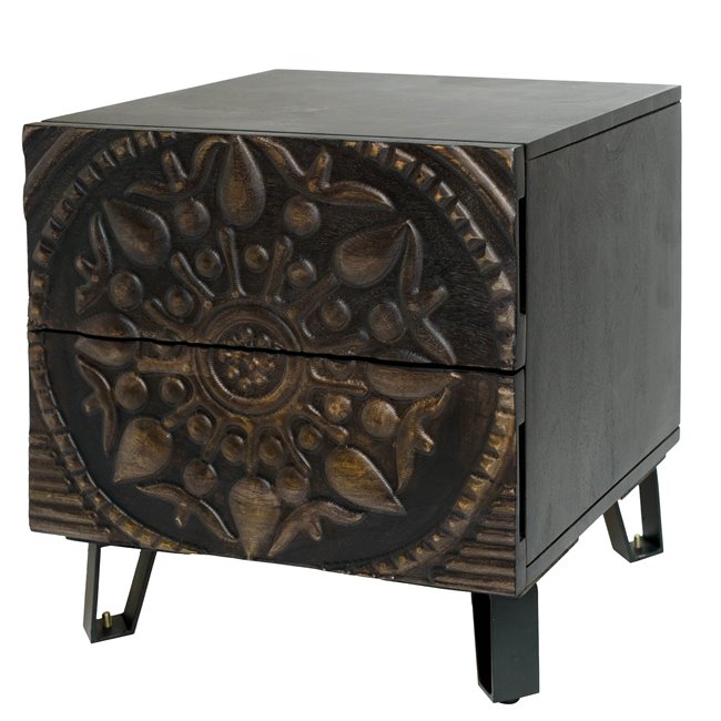 Side table Craft, mango wood, black, 45x40x45cm