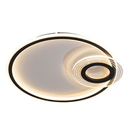 Ceiling lamp Moi, black, H6x45x42cm, LED 40W, 3000K, 2200lm