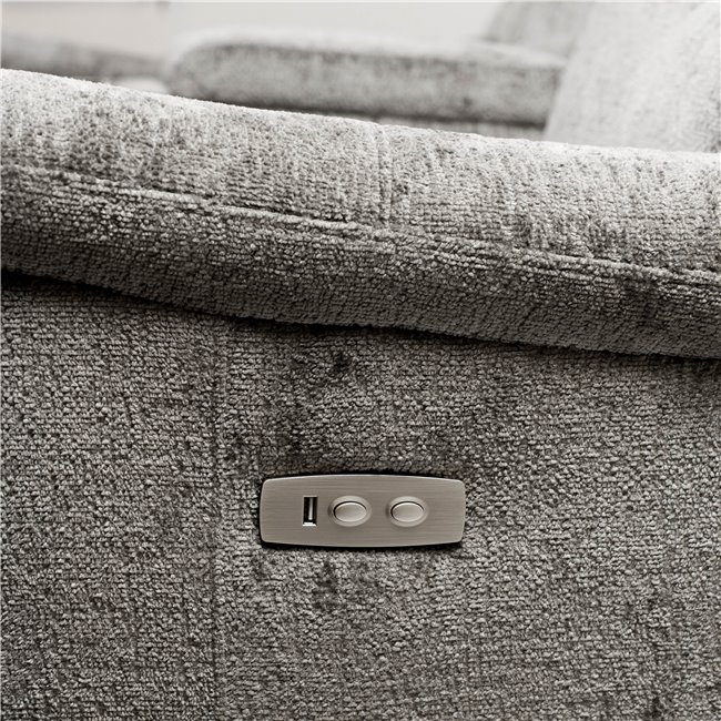 Doubble recliner Obernburg 8, grey, electrically adjustable, H103cm L103-164cm W189cm, seat height 57cm