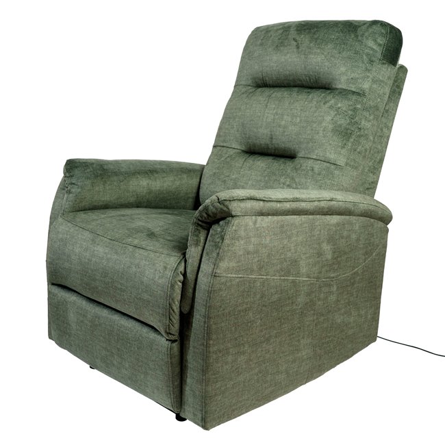 Electric recliner Oktavio, green, H90-105x78x93-156cm, seat height 59cm