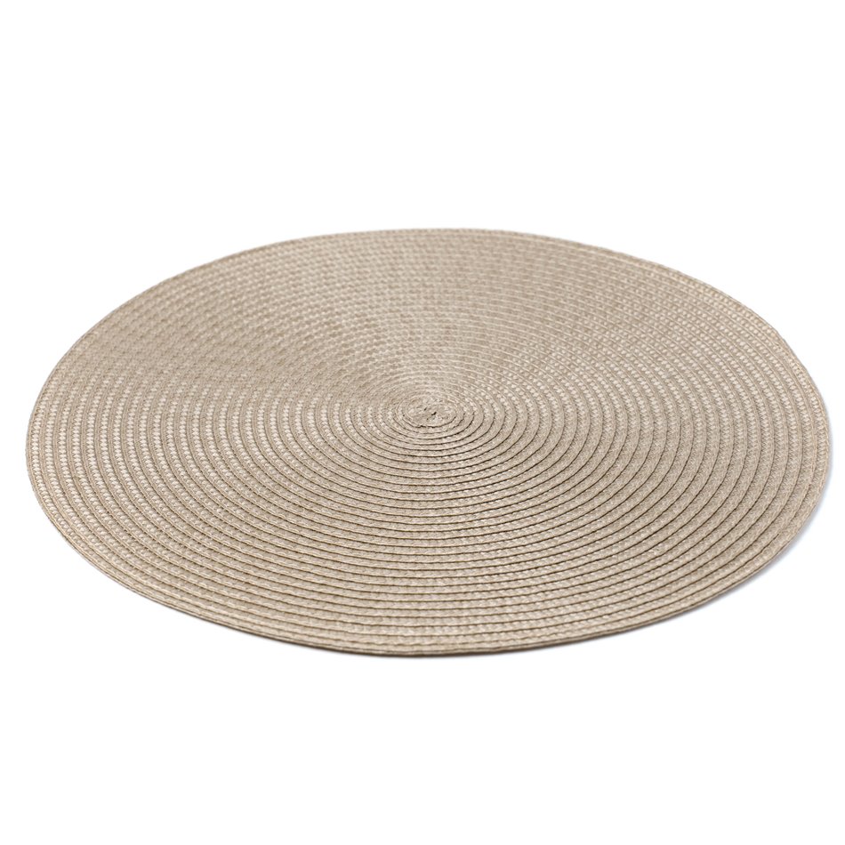 Placemat braid round taupe, D38cm 