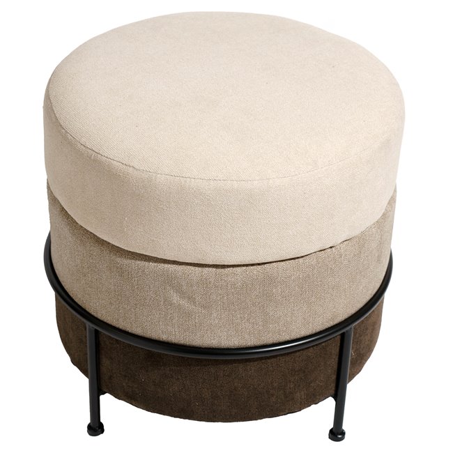 Pouf Mariola B MD, brown/beige, H45xD48cm