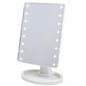 Table mirror with LED lighting, white, H26.1x16.7x11.9cm