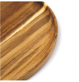 Plate MINA, brown, acacia wood, D30cm