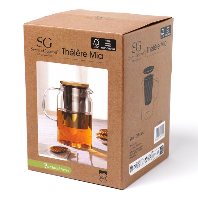 Glass teapot MIA, 900ml, H15.5x14.3x10cm