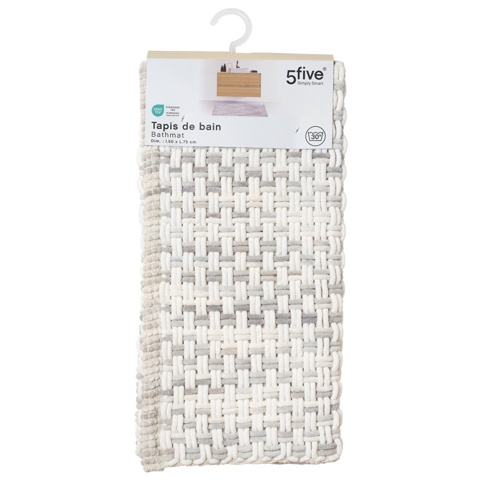 Bathmat Tresse, grey, 50x75cm