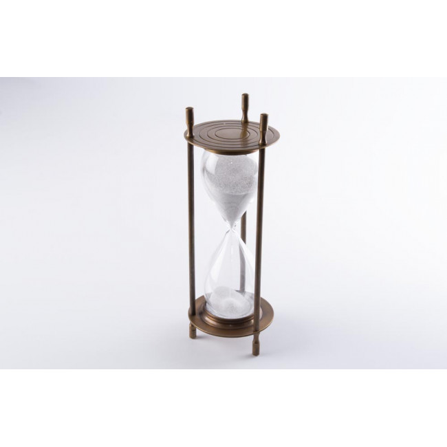 Smilšu pulkstenis Sandtimer, 5 minūtes, misiņš, 7x7x19.5cm