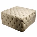 Square stool Lacone, taupe, velvet, H42x84x84cm