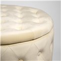 Пуф с ящиком для хранения Lailly Roundi, жемчужный цвет, бархат, H42xD60cm