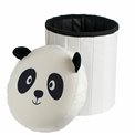 Пуф с ящиком для хранения Panda, белый/черный, H36xD30cm