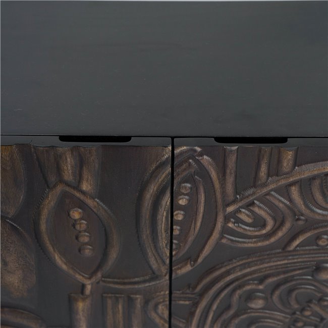 Sideboard Craft 3 Door, mango wood/MDF/metal, black, H75x160x38cm