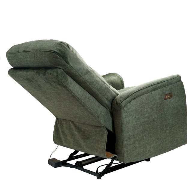 Electric recliner Oktavio, green, H90-105x78x93-156cm, seat height 59cm