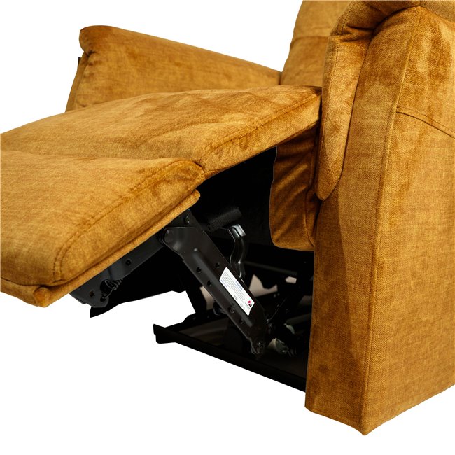 Electric recliner Oktavio, amber color, H90-105x78x93-156cm, seat height 59cm