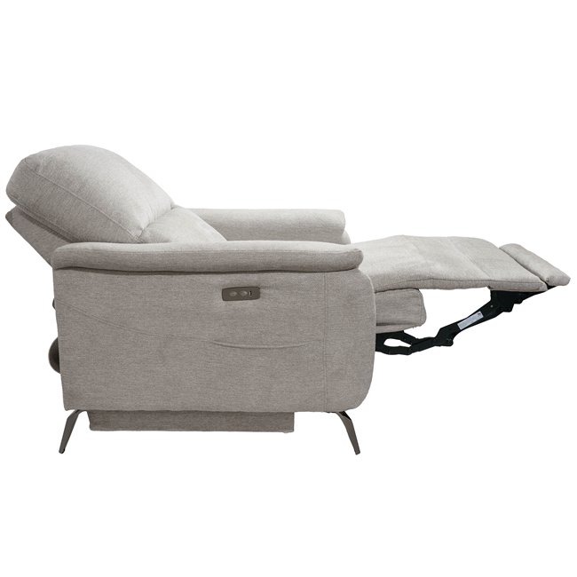 Electric recliner Olleo, light gray, H85-102x85x95-155cm, seat height 52cm