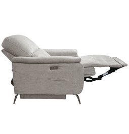 Electric recliner Olleo, light gray, H85-102x85x95-155cm, seat height 52cm