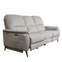 Three-seater electric recliner Olleo, light gray, H101x200x103-158cm, seat height 54cm