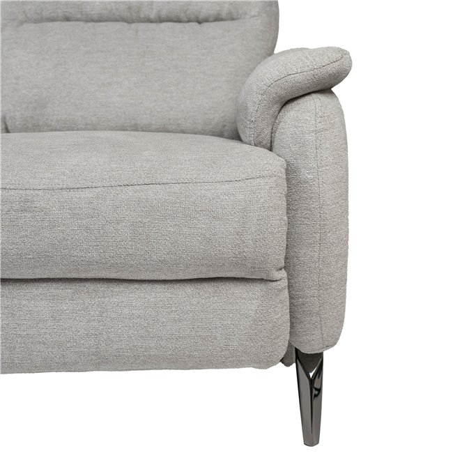 Three-seater electric recliner Olleo, light gray, H101x200x103-158cm, seat height 54cm