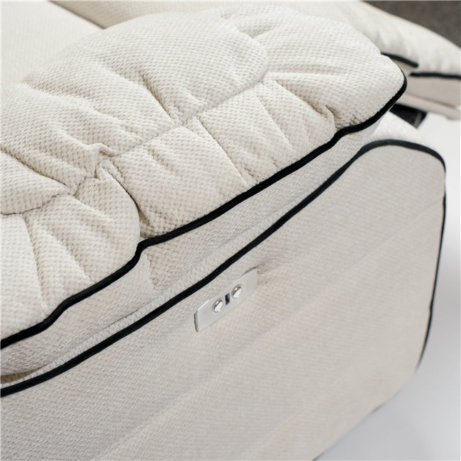 Electric recliner/rocking chair Hohenberg, beige, swivel 210, H84-106x96x105-170cm