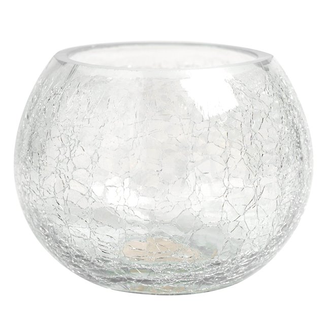 Подсвечник Crackled S, стекло, H10cm, D12cm