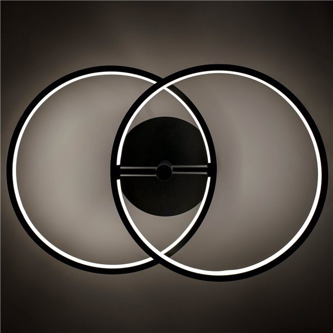 Griestu lampa Mo 2C, melna, H17x56.5x30cm, LED 24W, 3000K, 1320lm