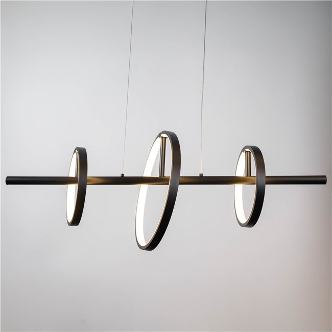 Потолочный светильник Mo 3P, черный, H36-130x79x30cm, LED 42W, 3000K, 2310lm